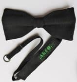 Akco classic black pique bow tie made in England vintage 1960s funeral formal W